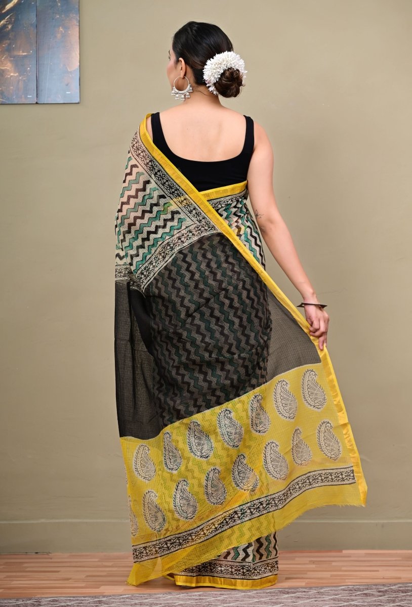 Forest Zigzag Kota Saree