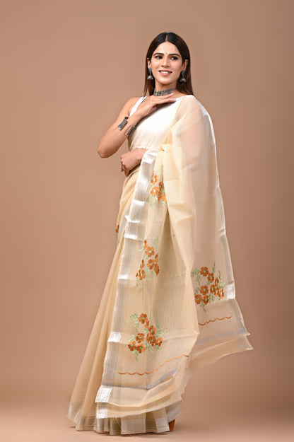 Golden Bloom Saree