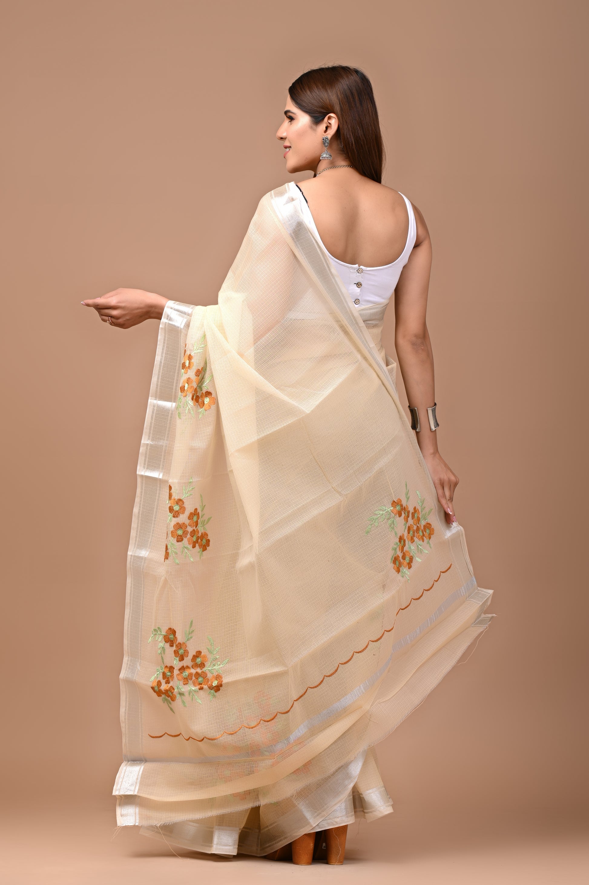 Golden Bloom Saree