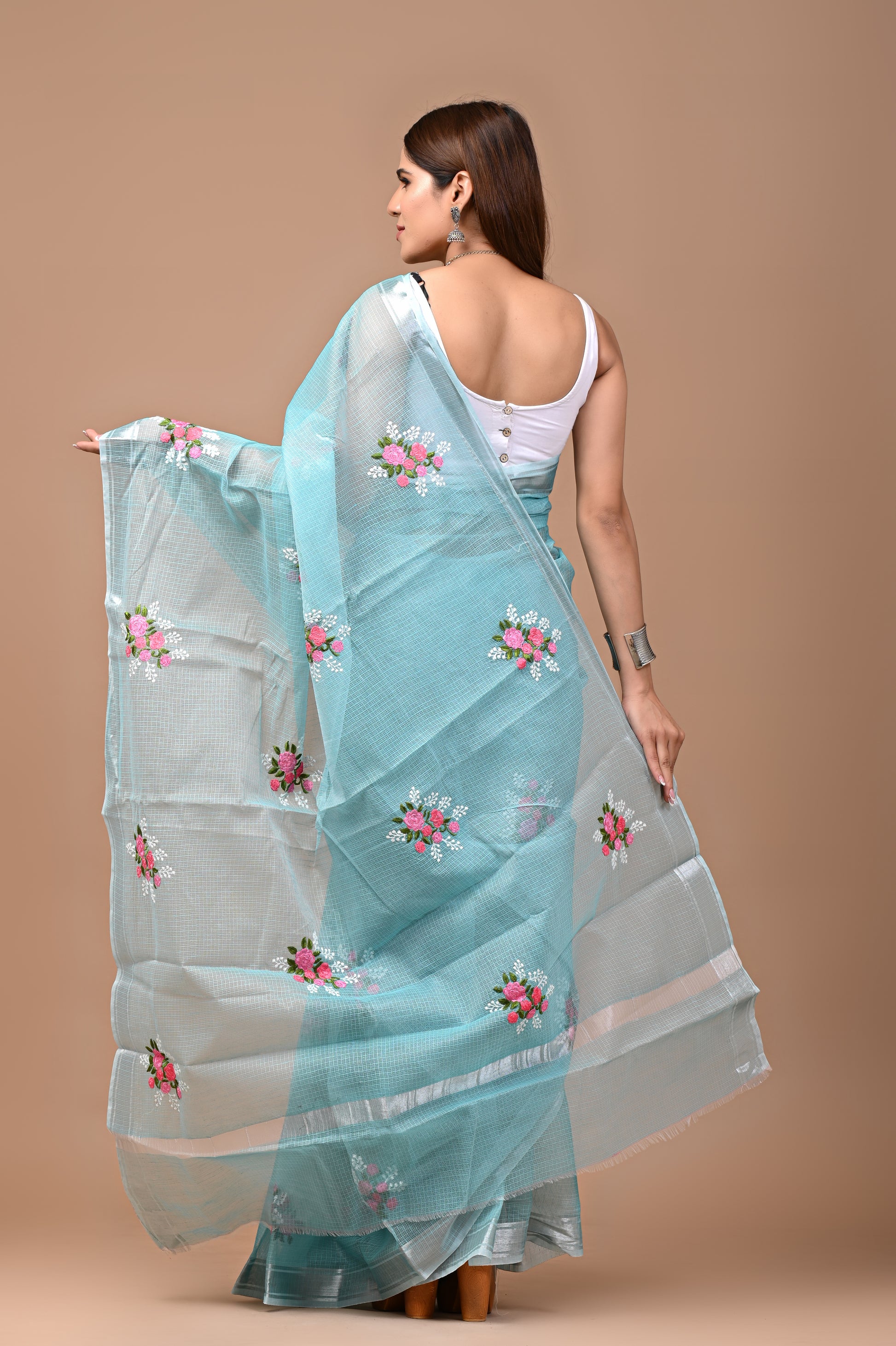 Sky Blossm Saree