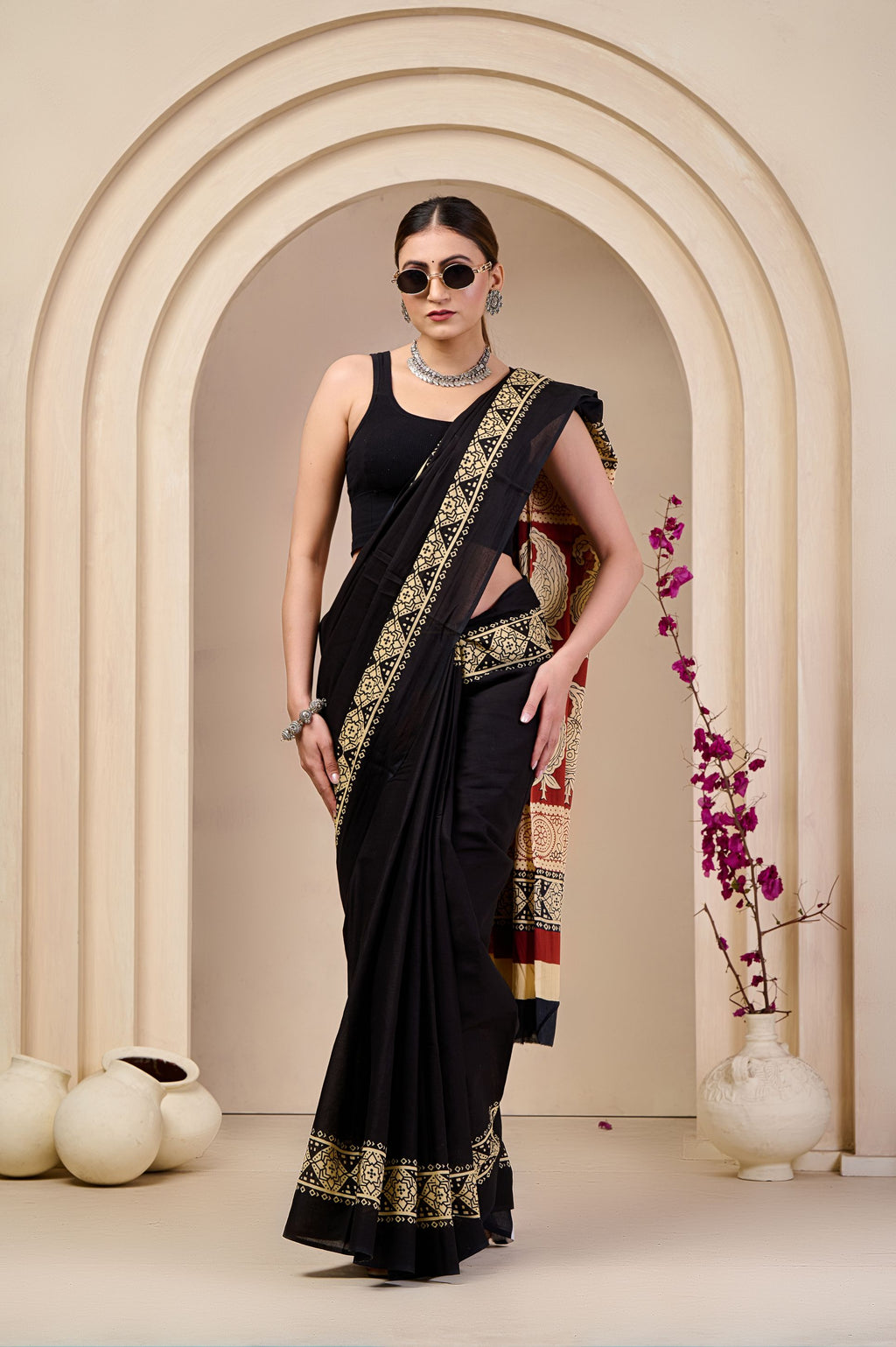 Shadow Silk Mulmul Saree