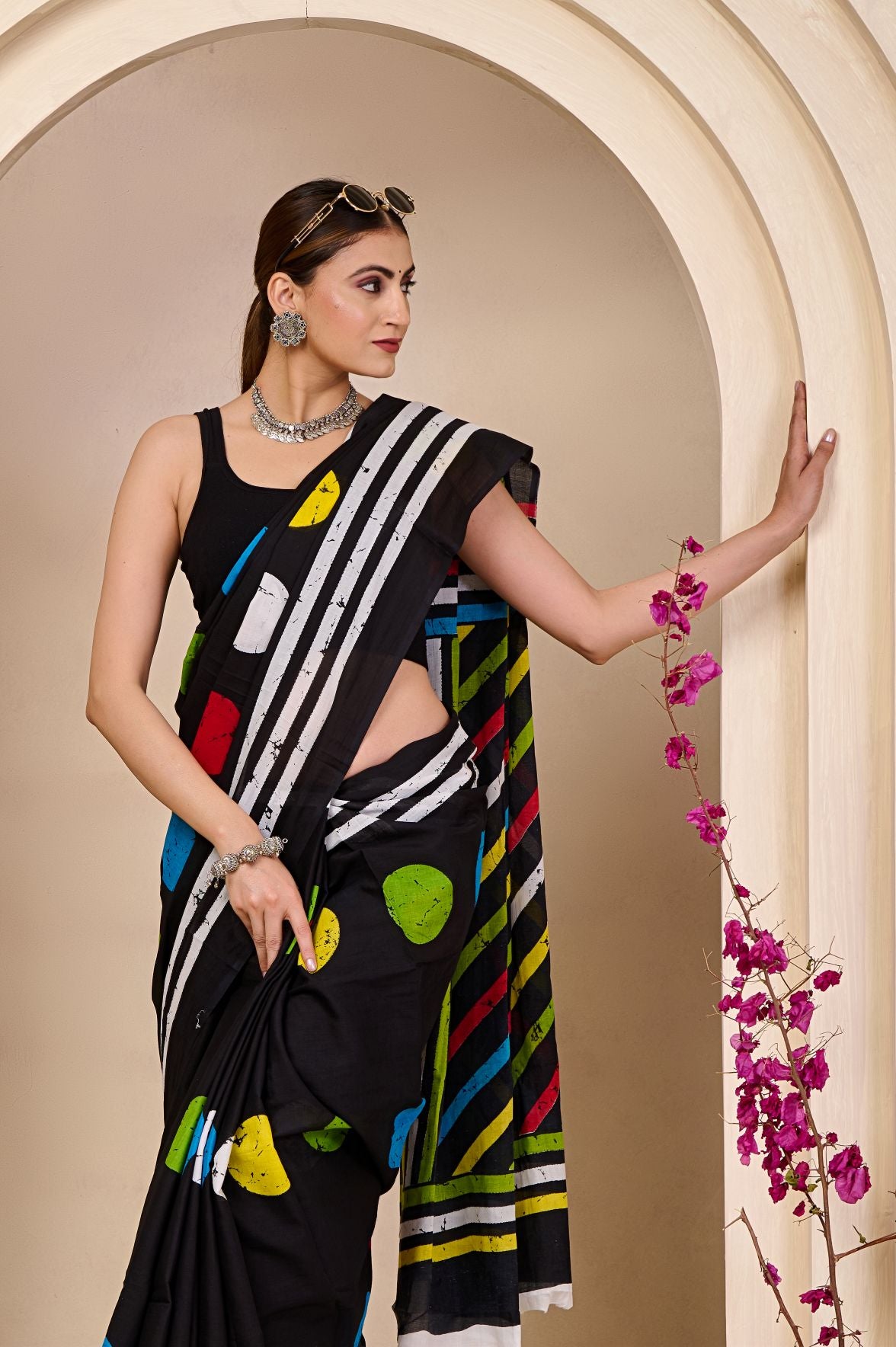 Polka Pulse Mulmul Saree