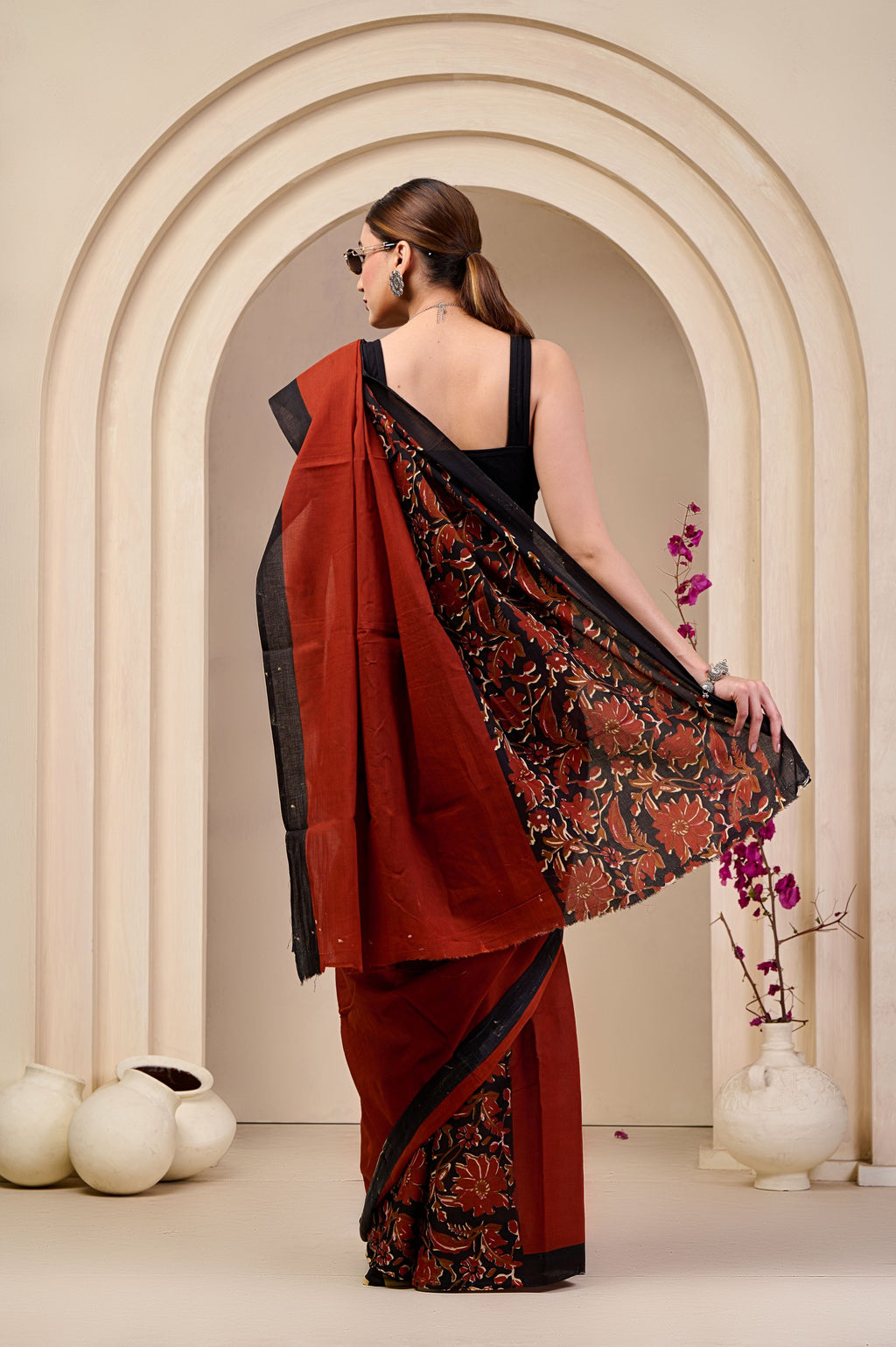 Raven Ruby Mulmul Saree