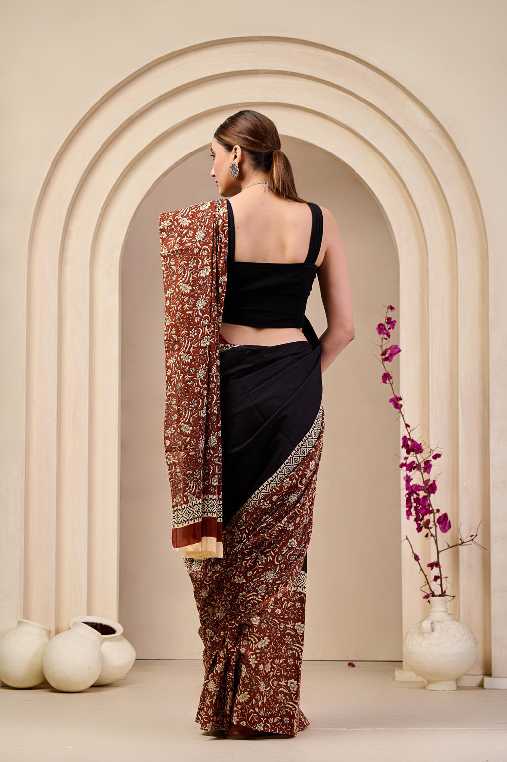Black Orchid Mulmul Saree