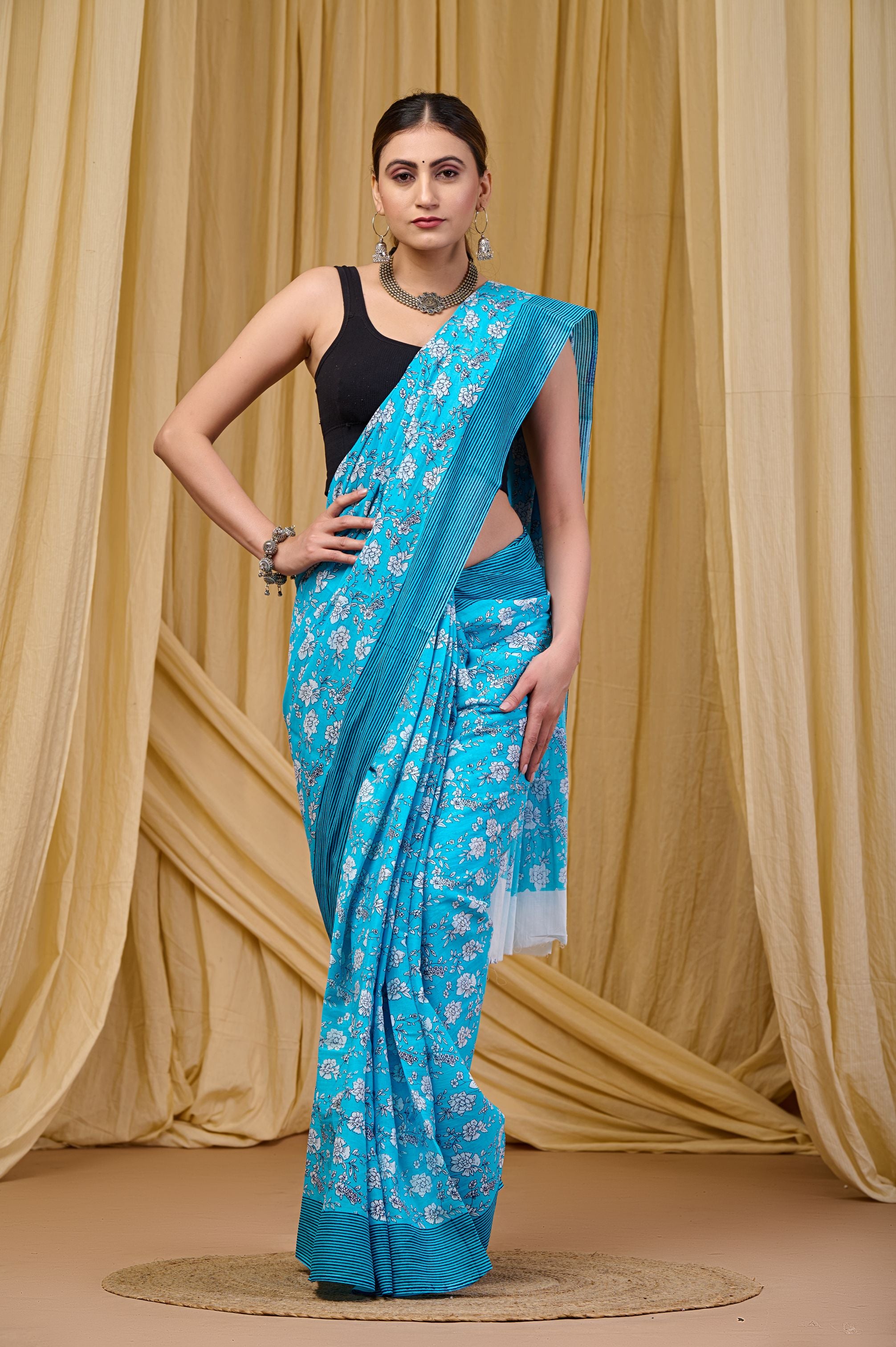 Icy Flora Mulmul Saree