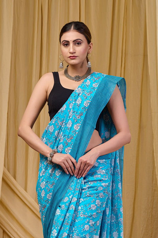 Icy Flora Mulmul Saree