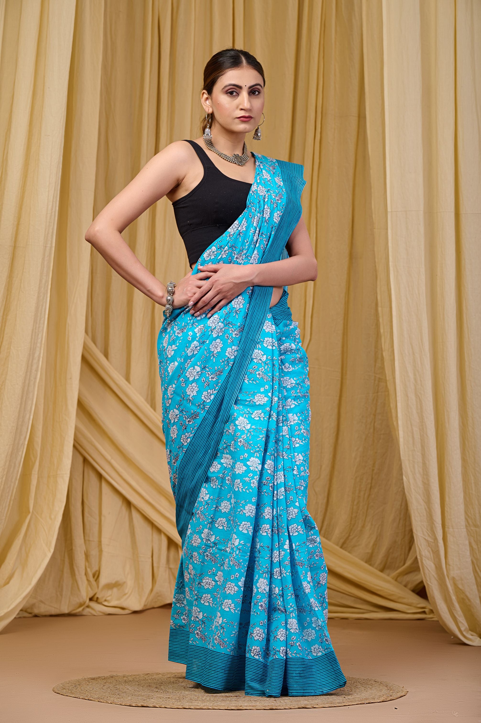 Icy Flora Mulmul Saree