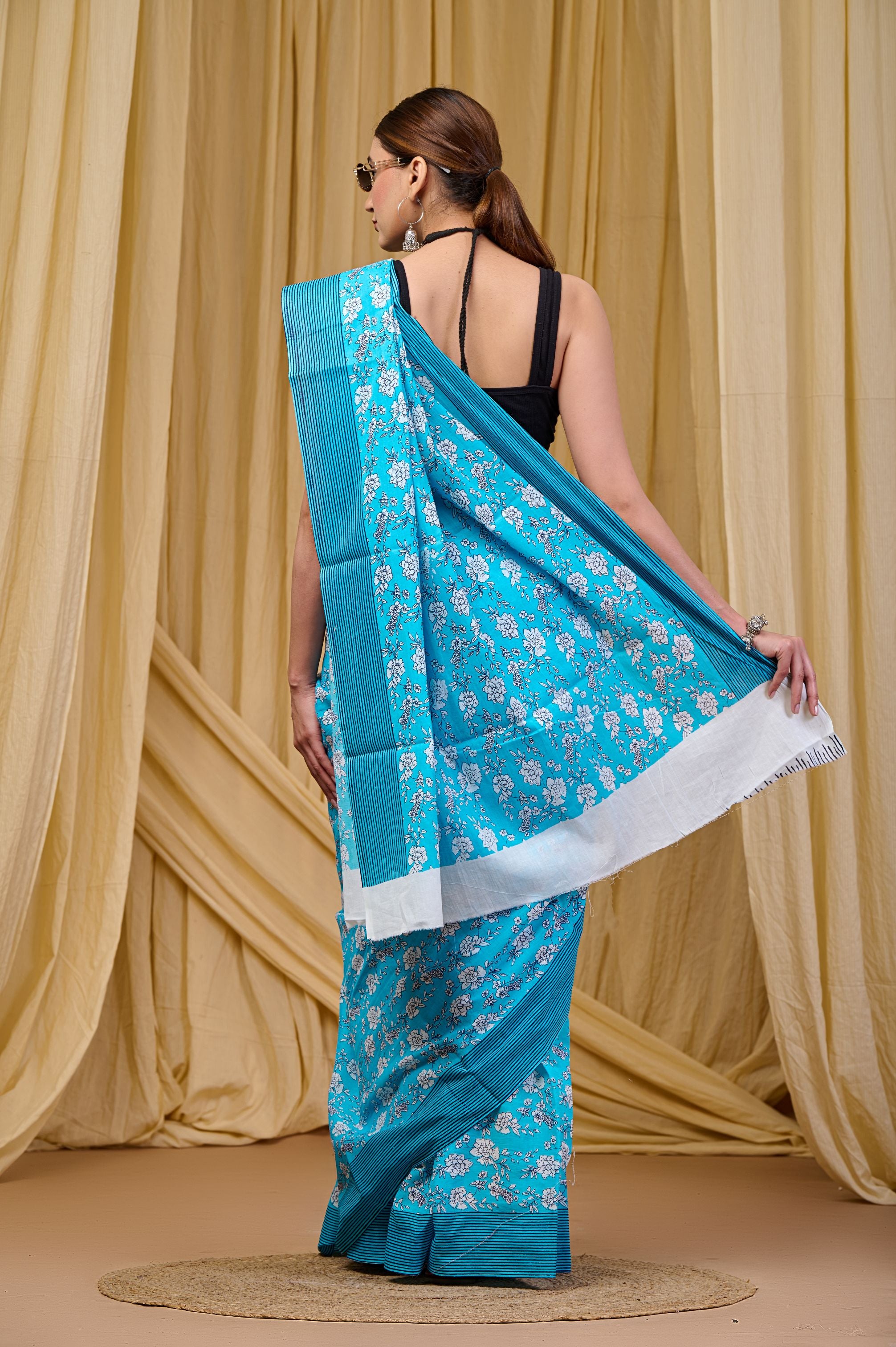Icy Flora Mulmul Saree