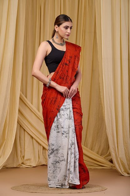 Sunlit Ivory Mulmul Saree