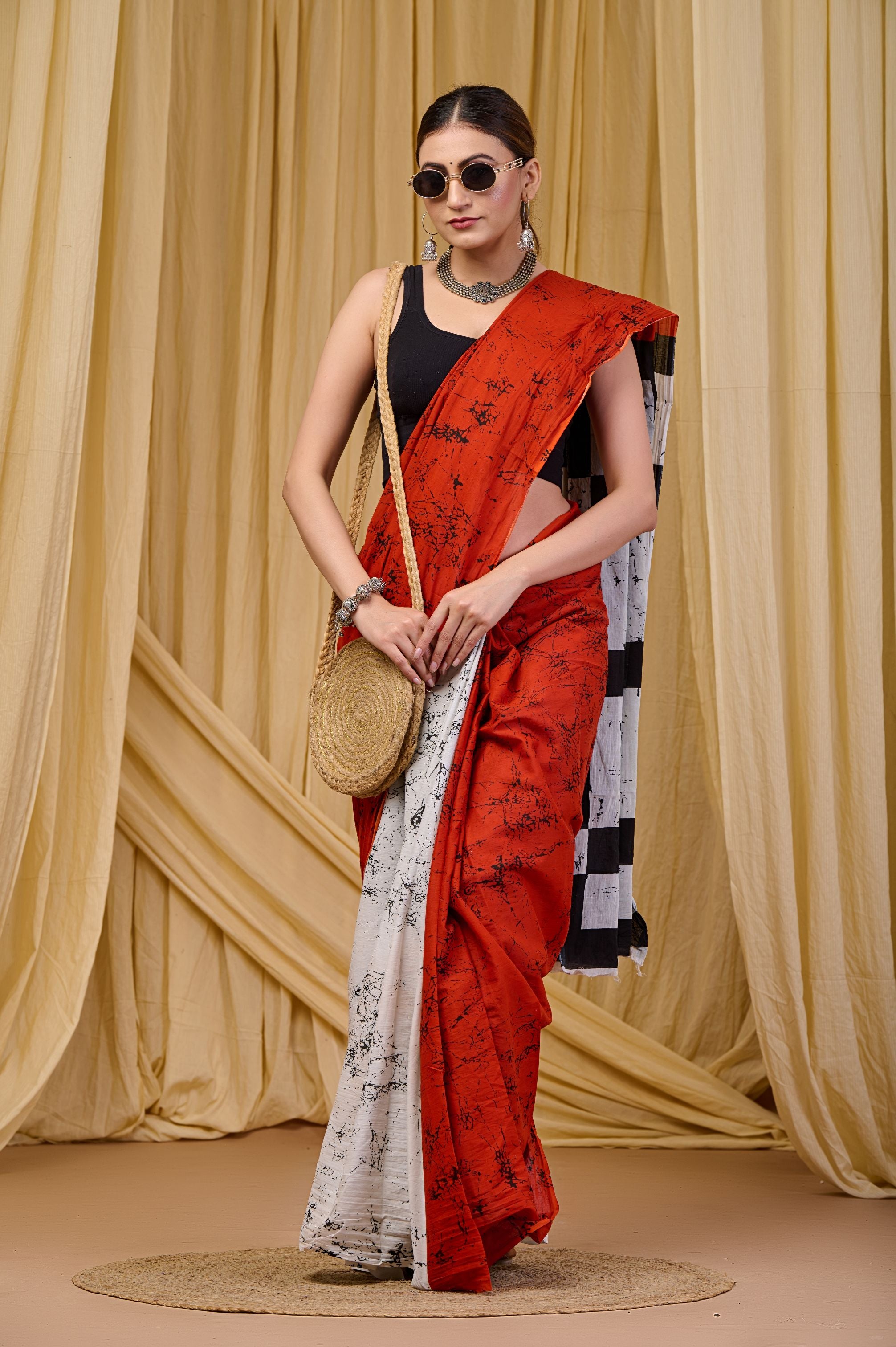 Sunlit Ivory Mulmul Saree