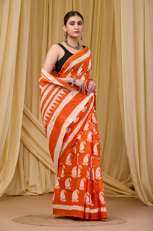 Sunflare Mulmul Saree