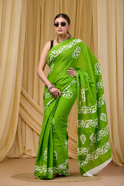Mint Whisper Mulmul Saree