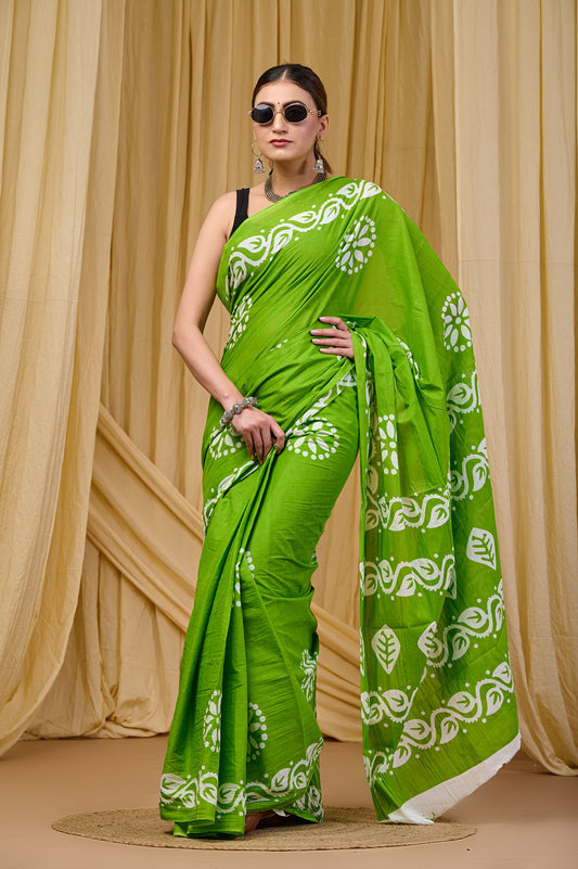 Mint Whisper Mulmul Saree
