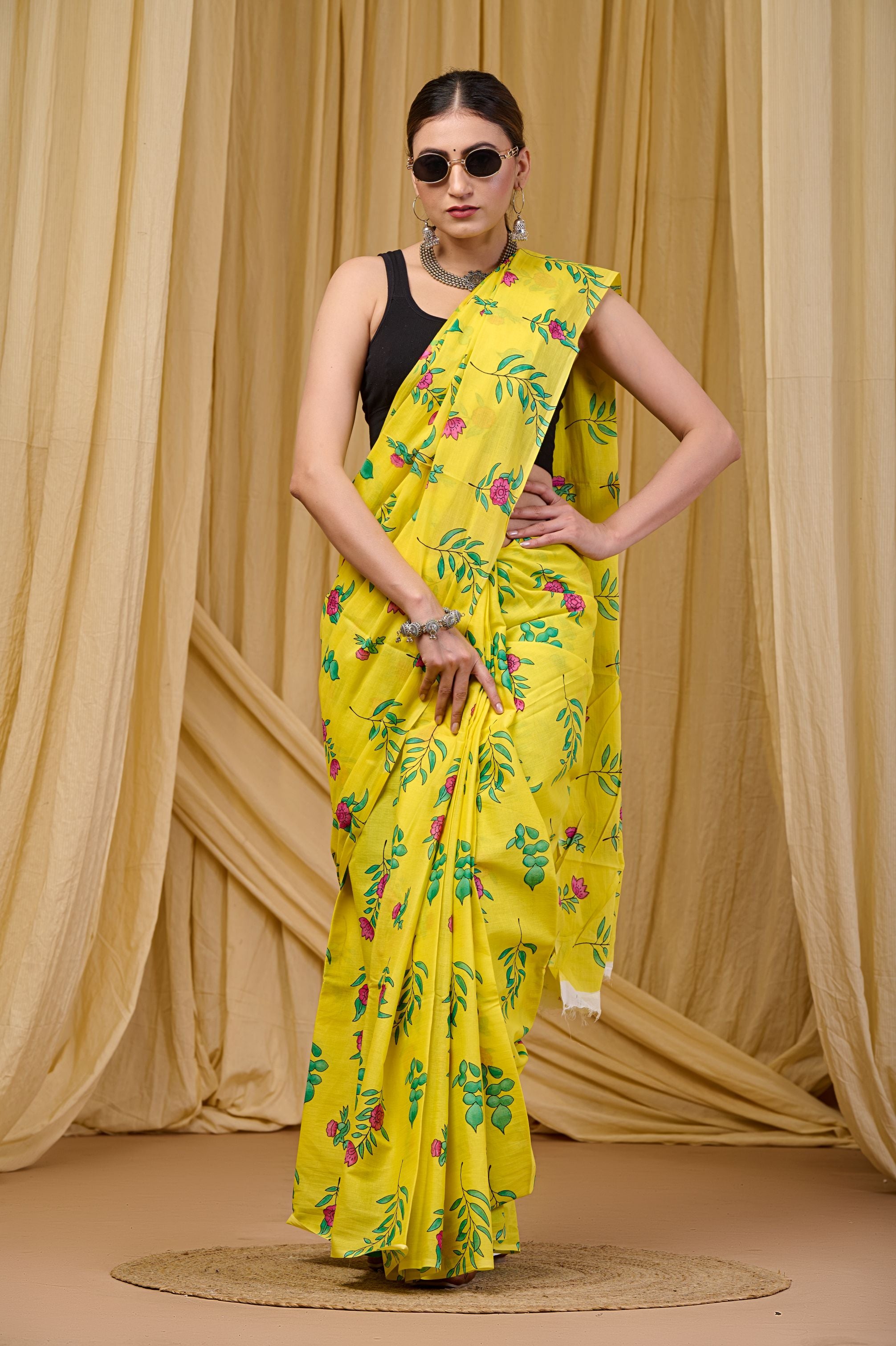 Marigold Muse Mulmul Saree