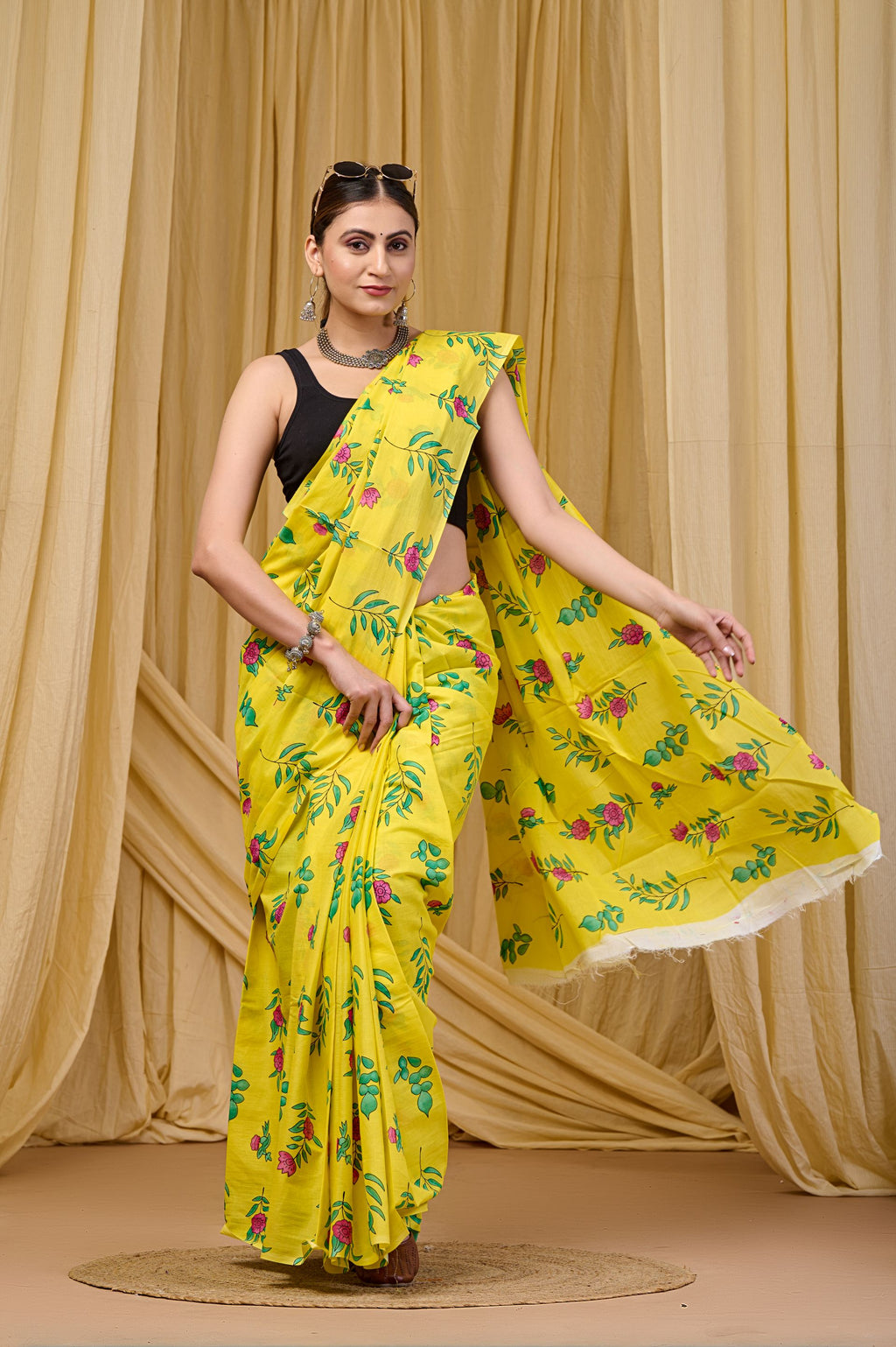 Marigold Muse Mulmul Saree