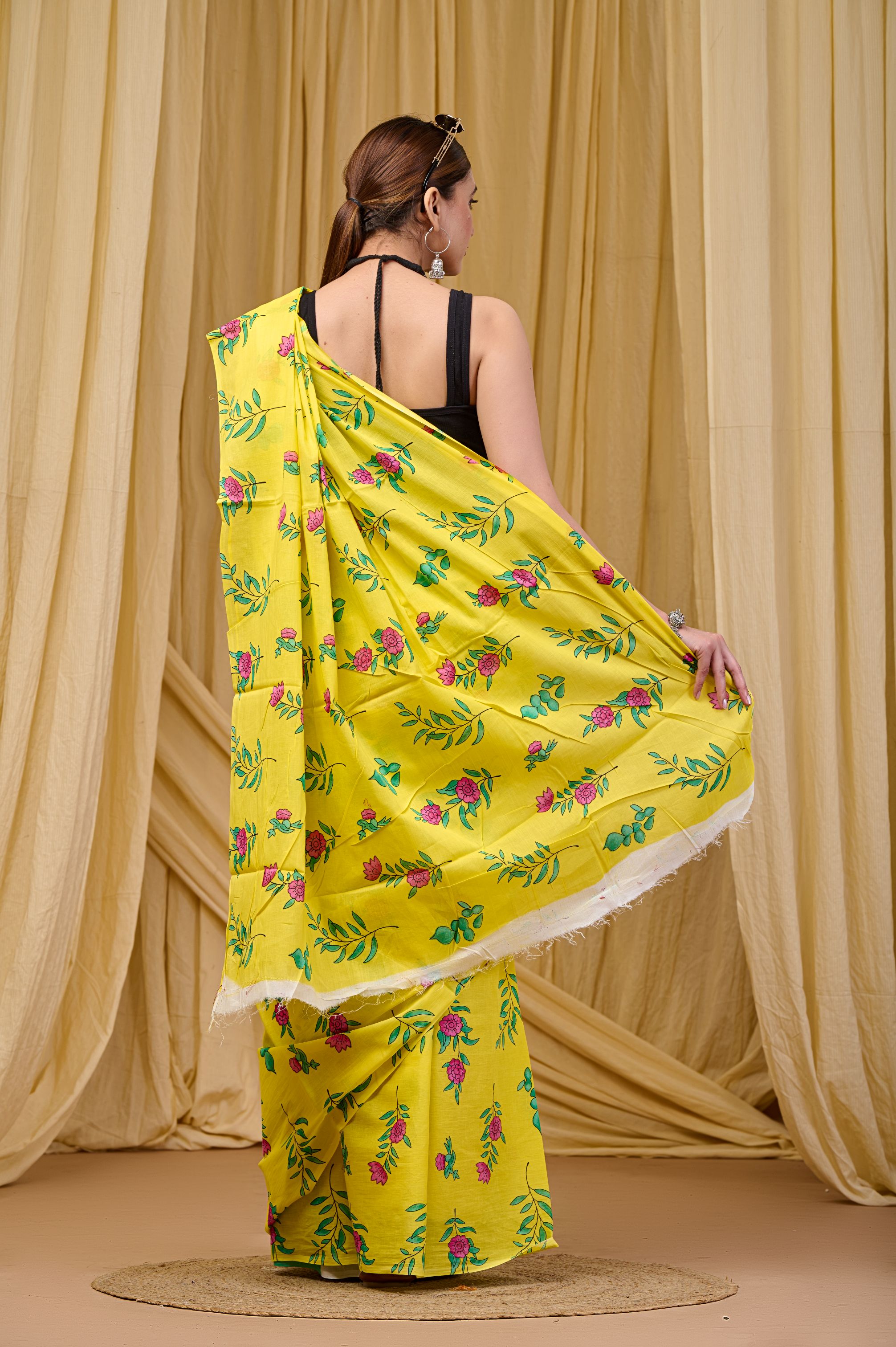 Marigold Muse Mulmul Saree