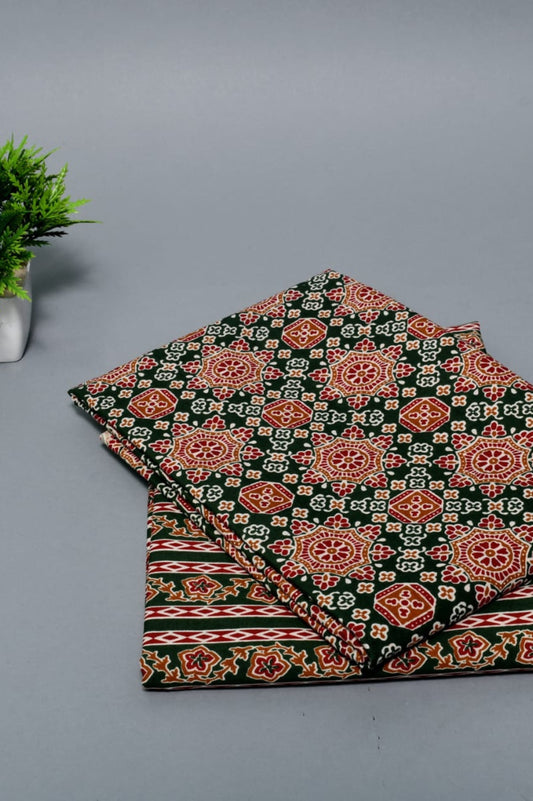 Floral Ajrak Printed Cotton Suit Set