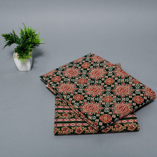 Floral Ajrak Printed Cotton Suit Set