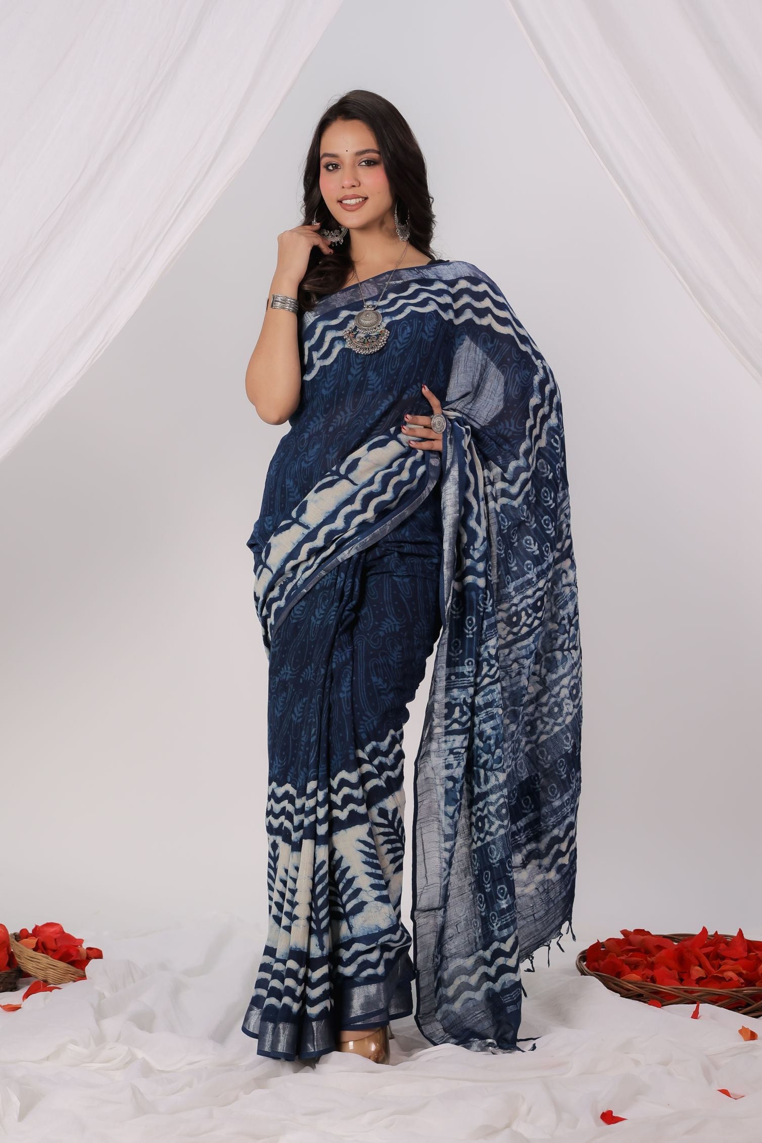 Navy Nectar Saree