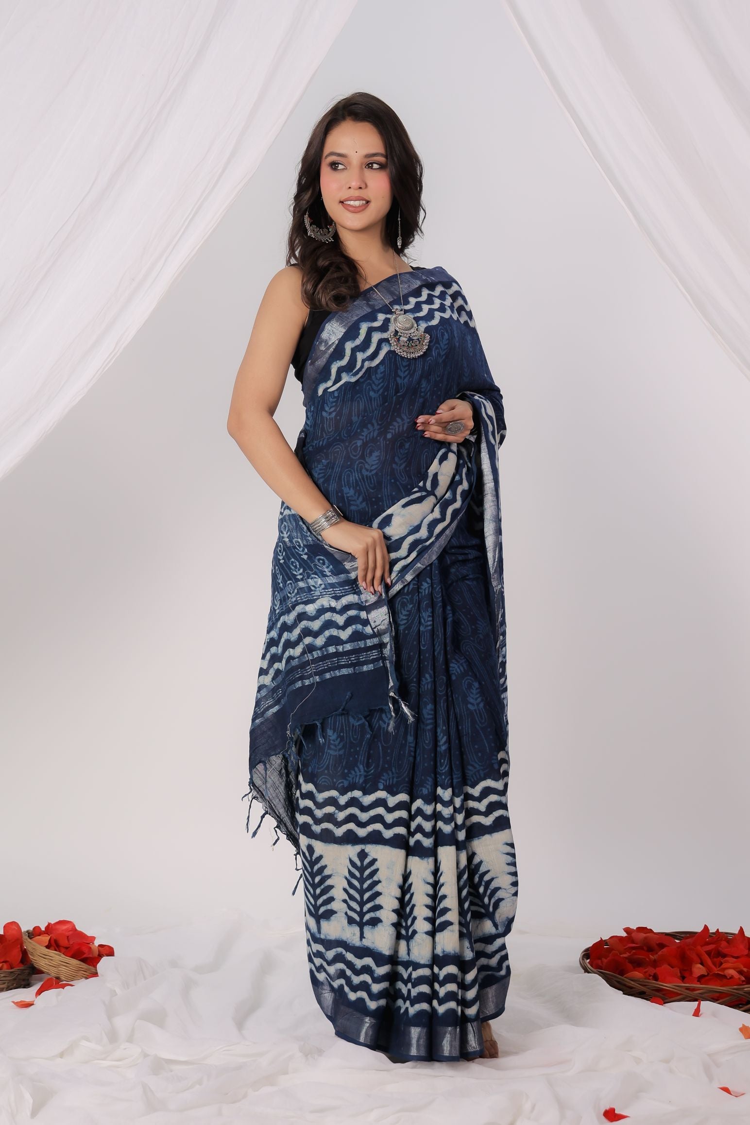 Navy Nectar Saree