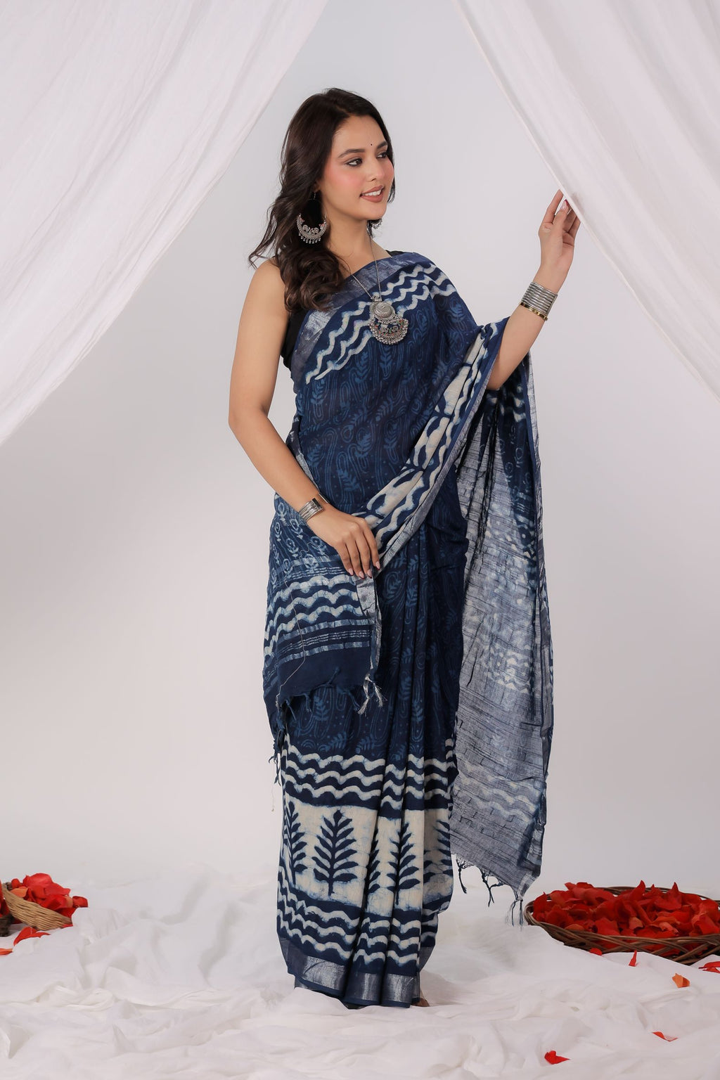 Navy Nectar Saree