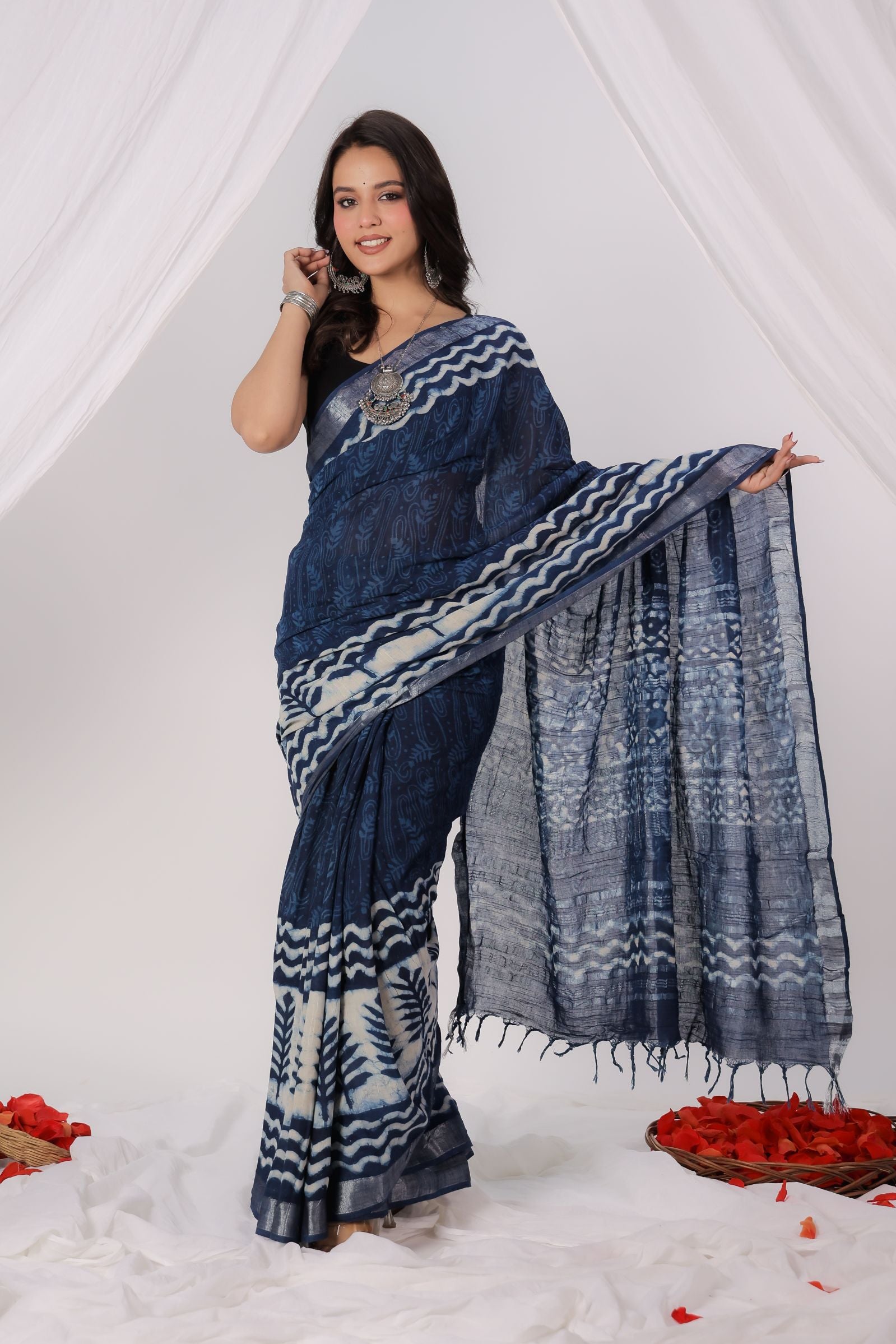 Navy Nectar Saree