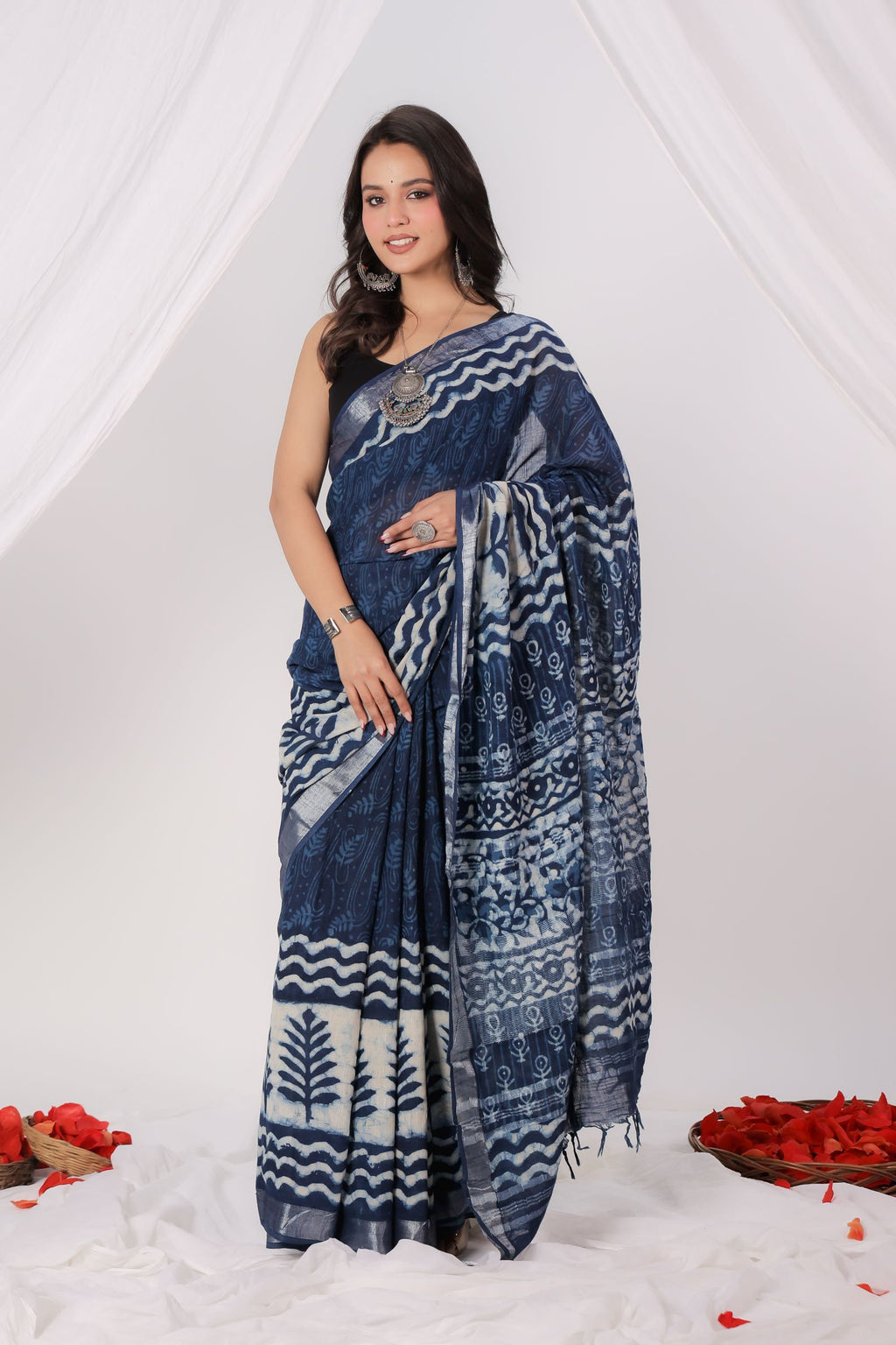 Navy Nectar Saree