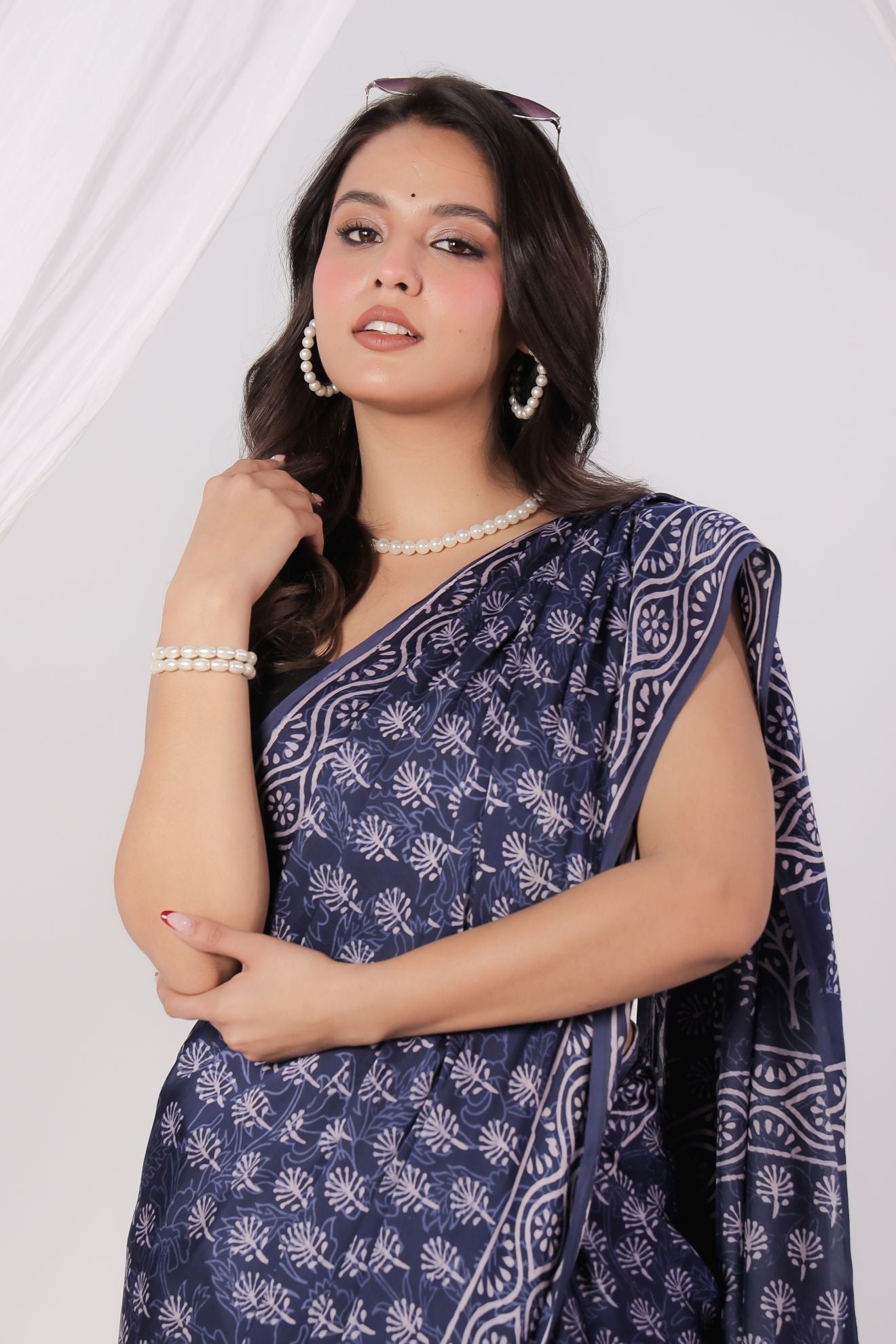 Floral Noir Modal Saree