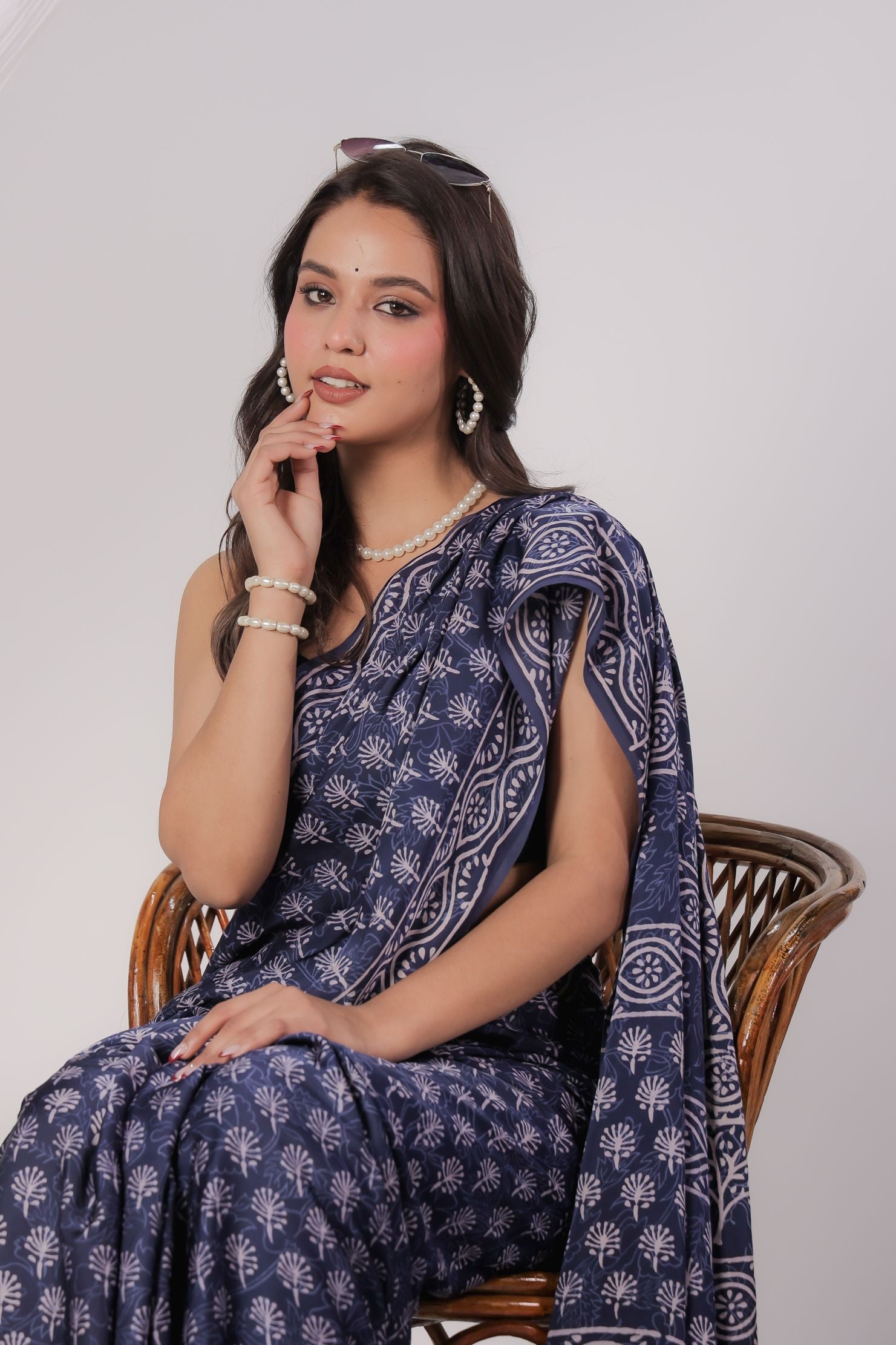 Floral Noir Modal Saree