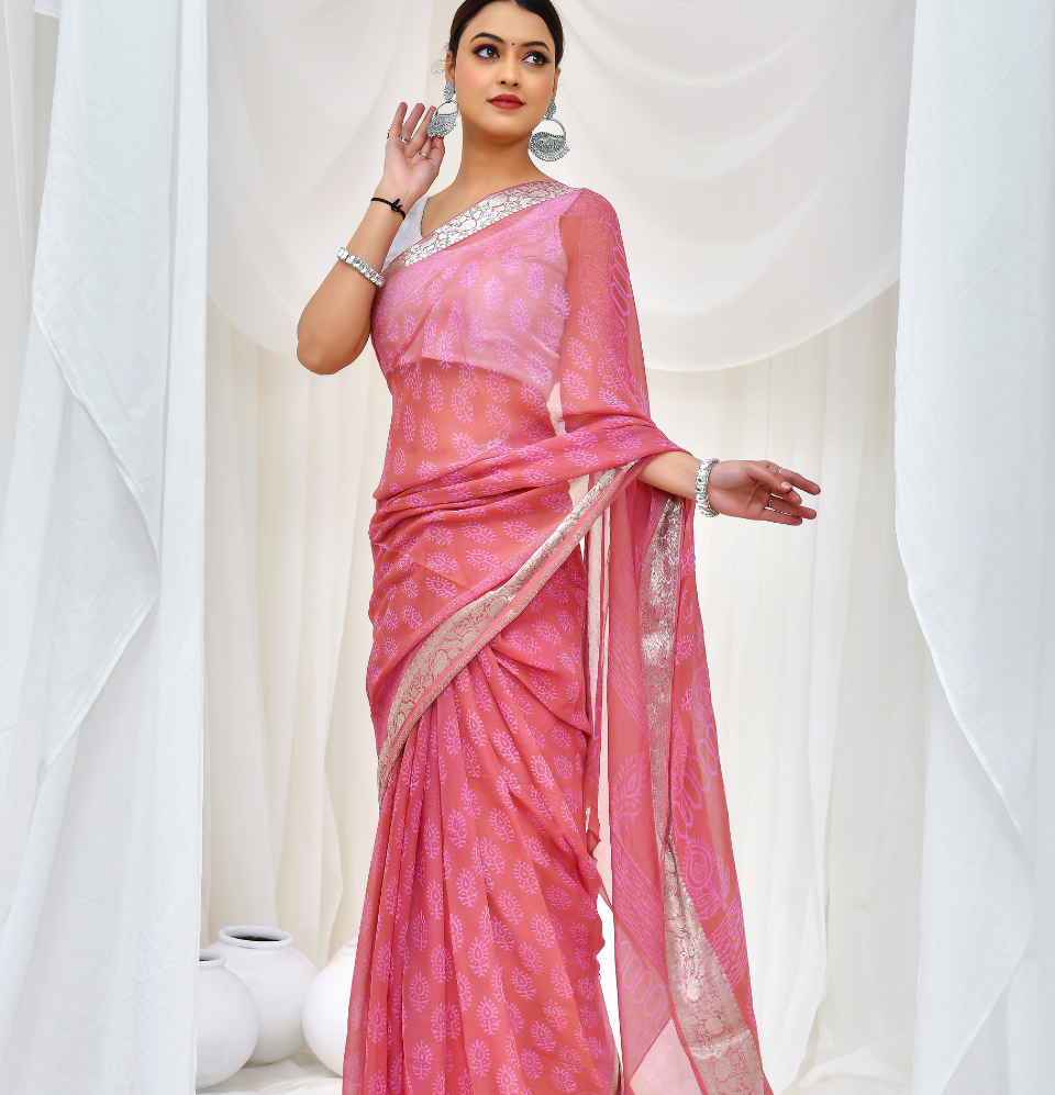 Whimsy Bloom Saree