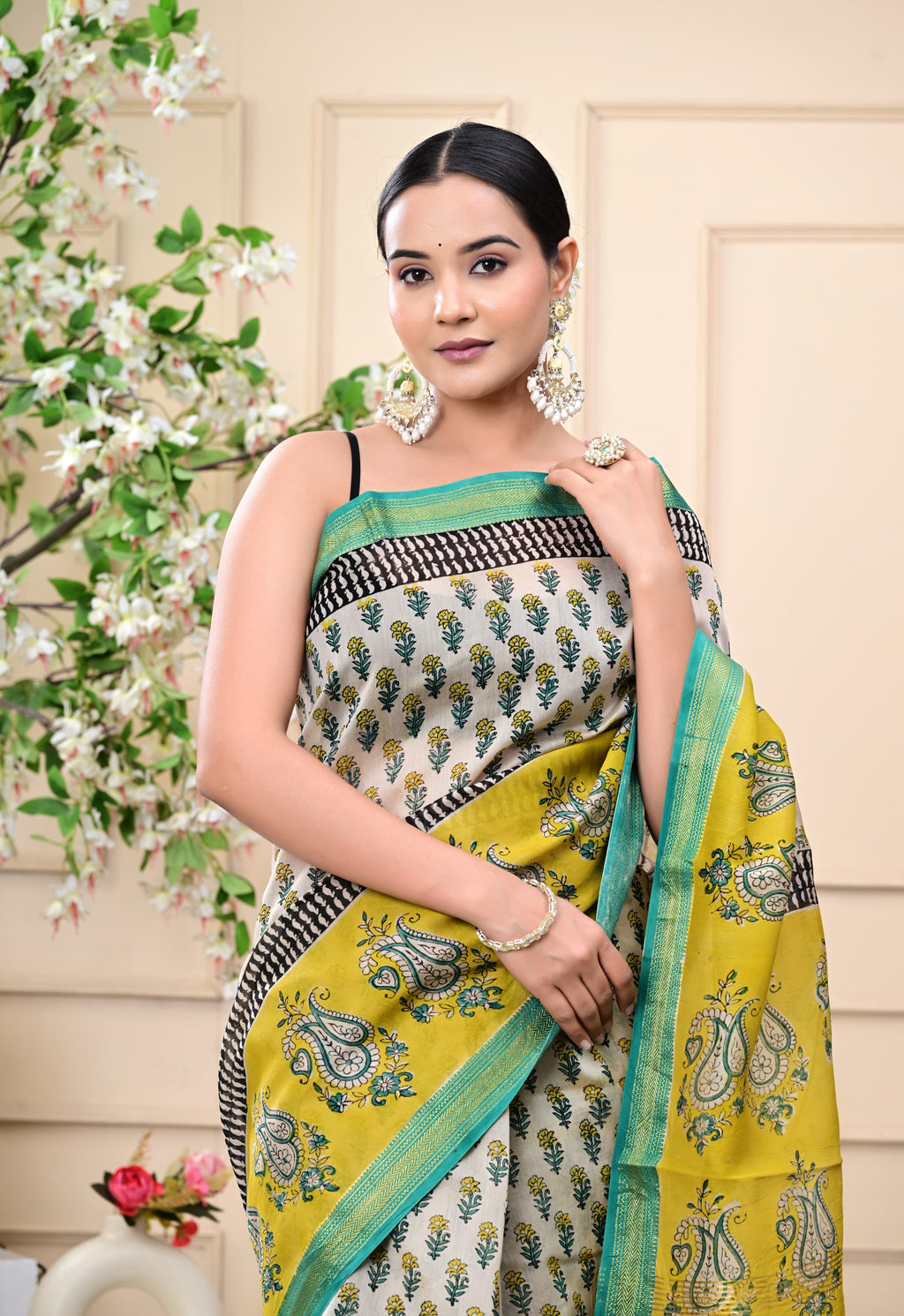 Artisan Aura Blockprinted Saree