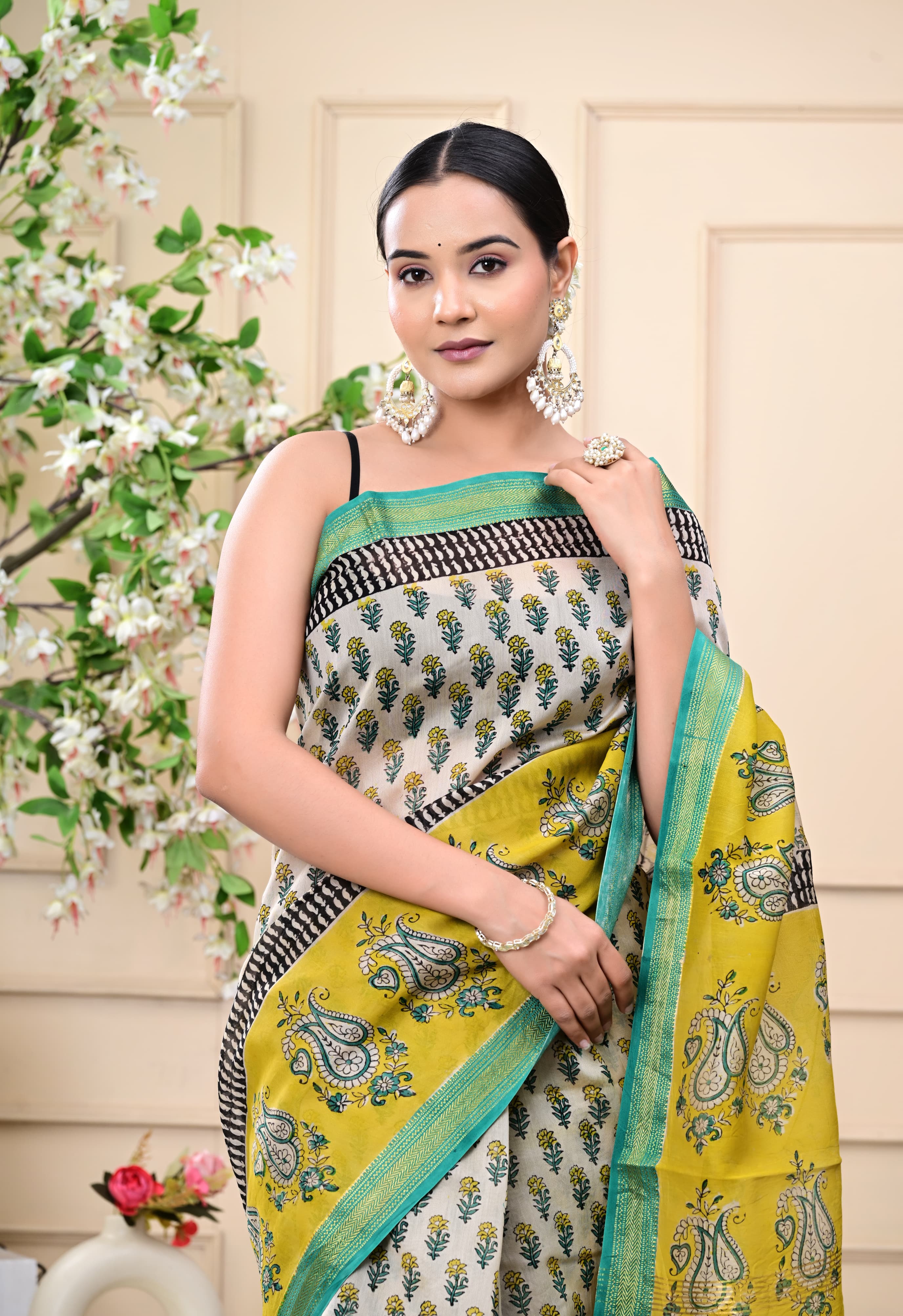 Artisan Aura Blockprinted Saree