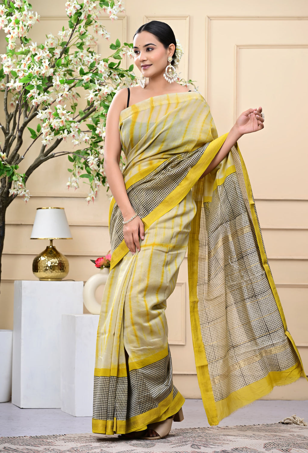 Golden Drift Saree