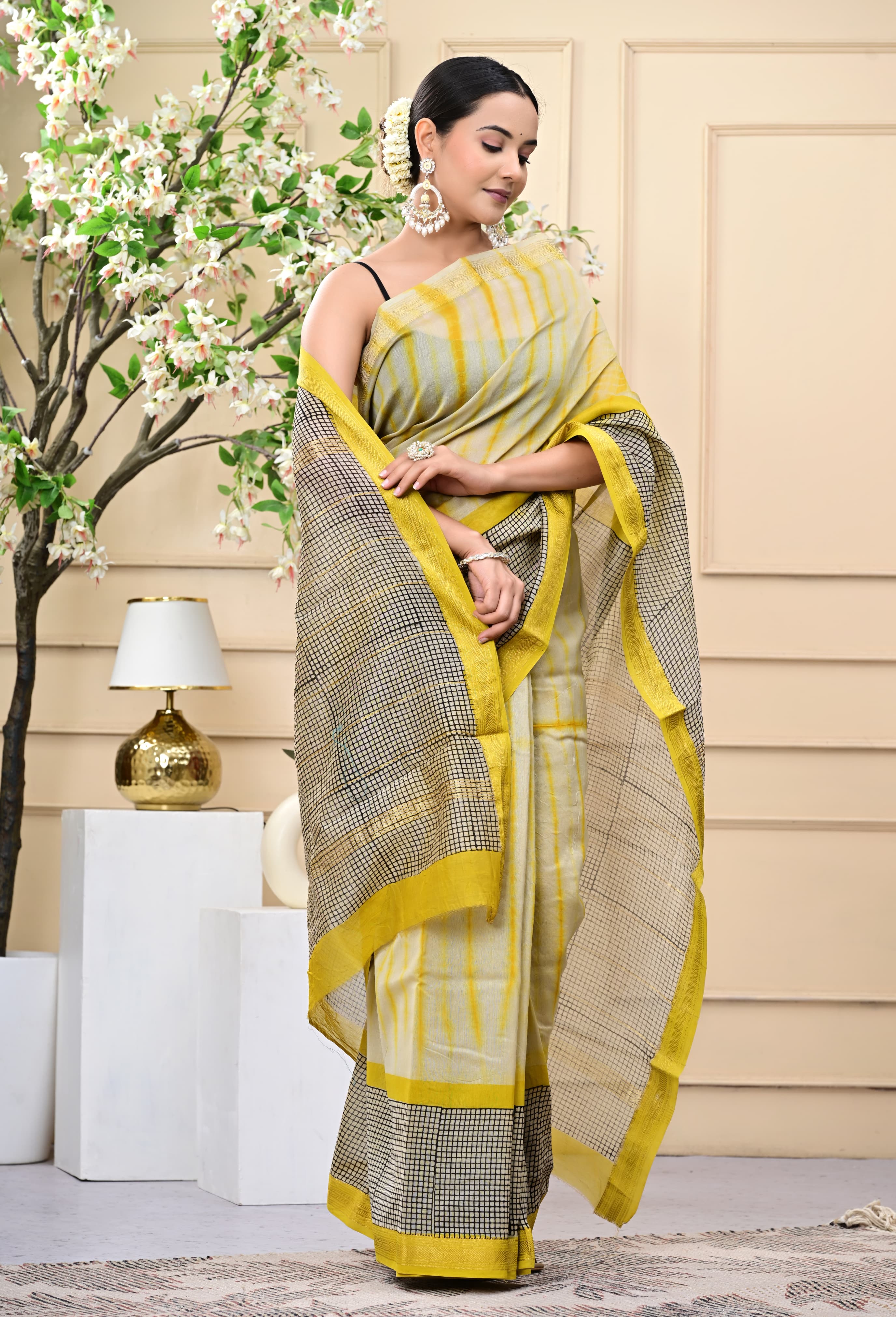 Golden Drift Saree