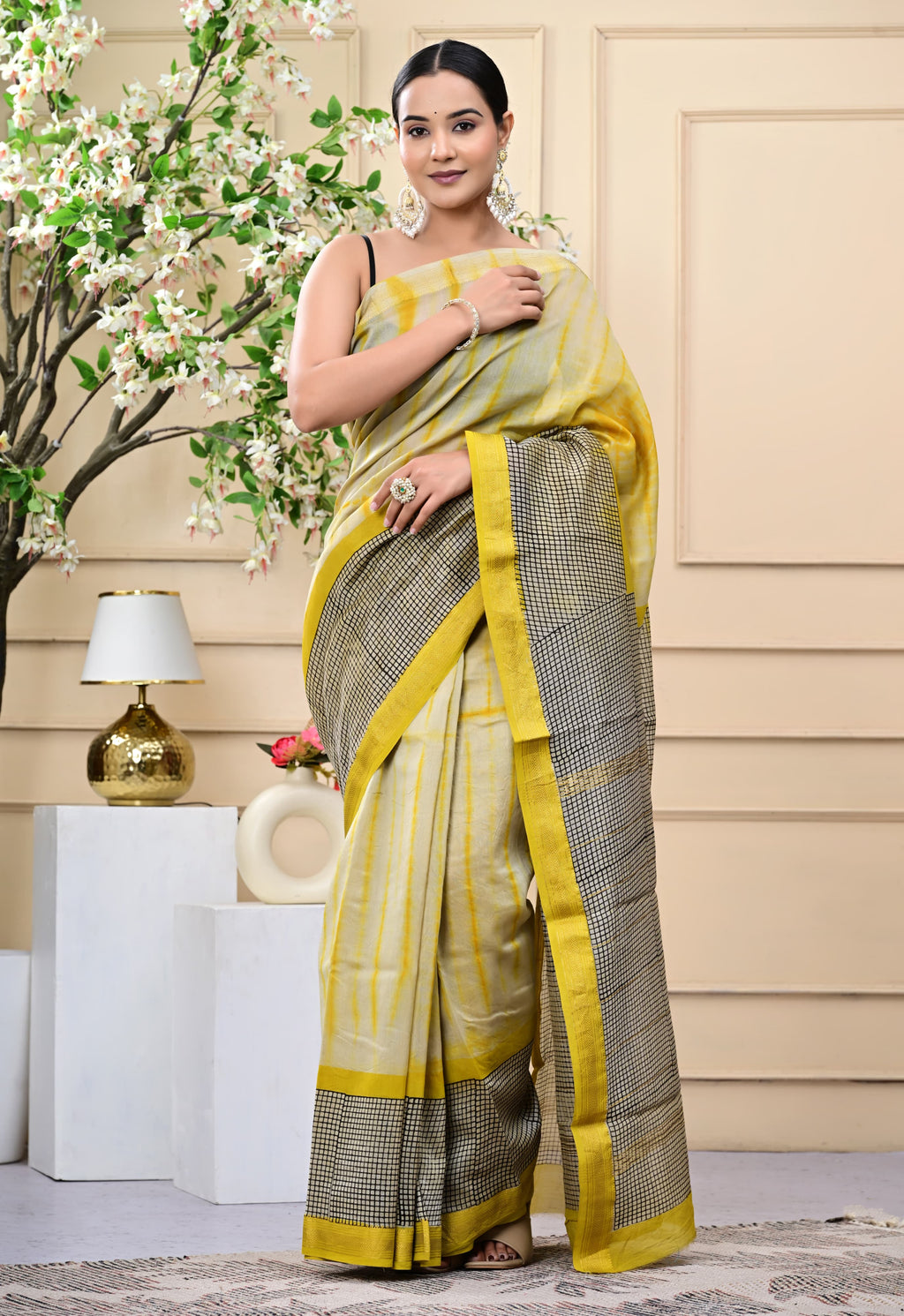 Golden Drift Saree
