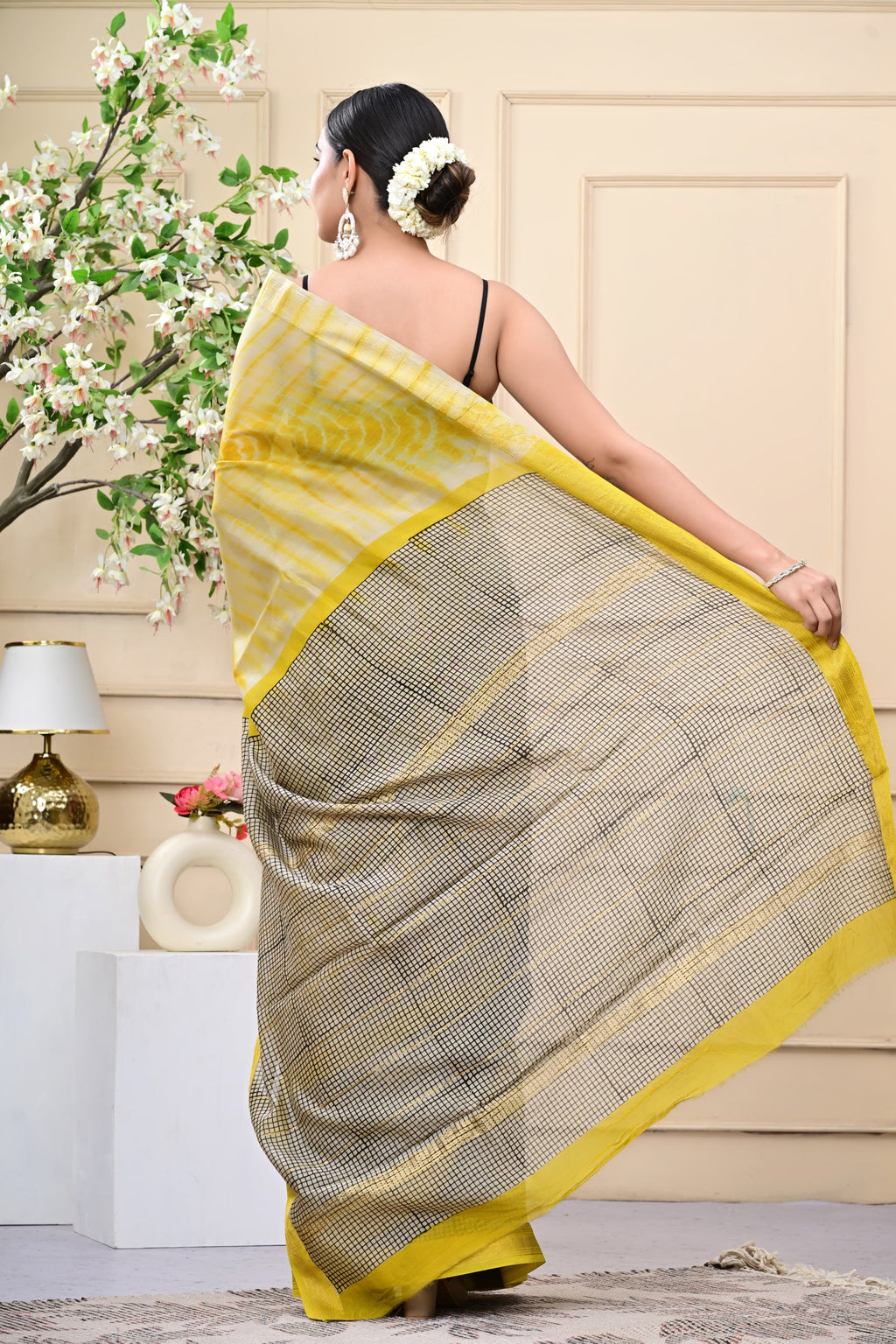 Golden Drift Saree