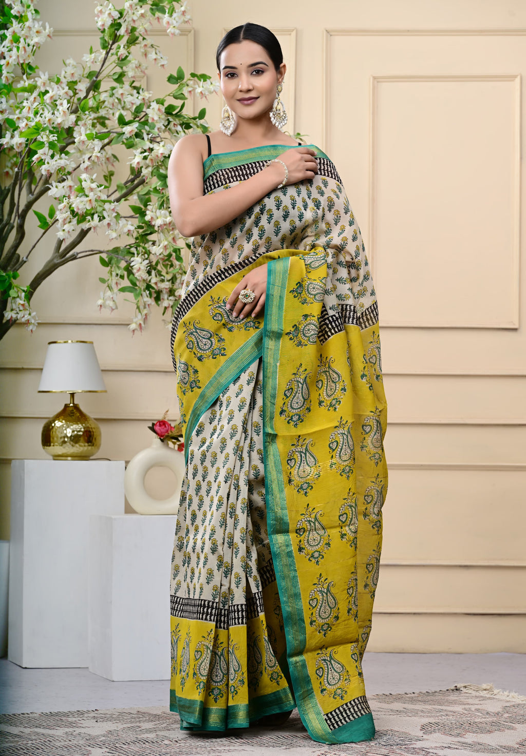 Artisan Aura Blockprinted Saree