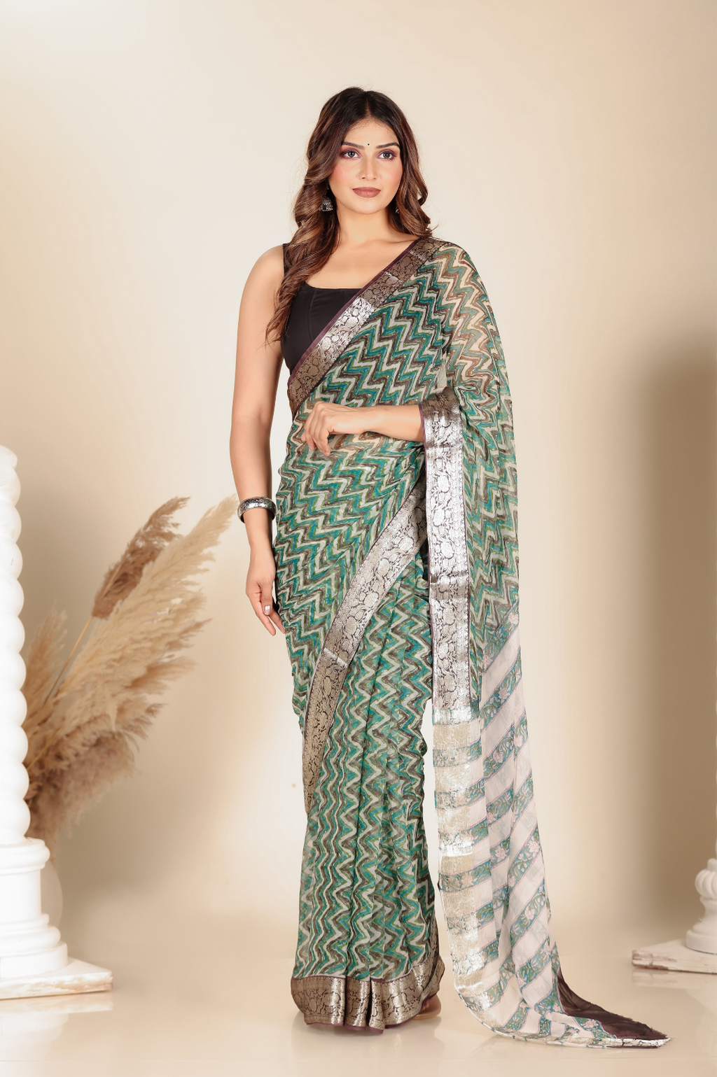 Multicolor Chiffon saree