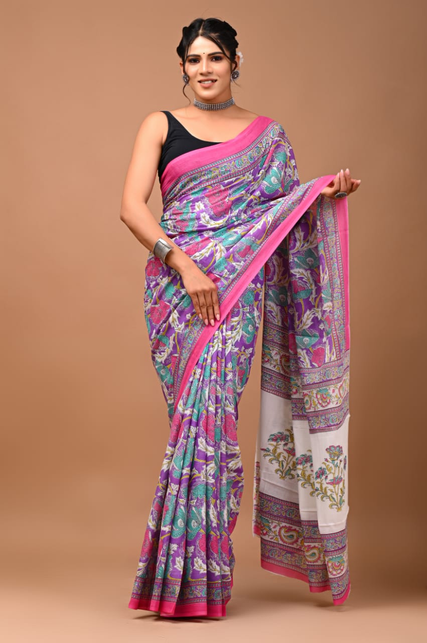 Garden Magic Mulmul Saree